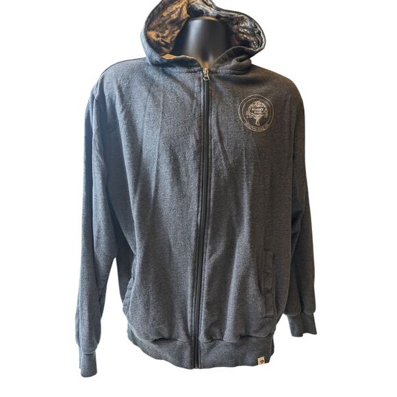 Mossy Oak Hoodie Men Large Camo Zip Outdoor Pullover Jacket Hiking Sweatshirt - Picture 10 of 16